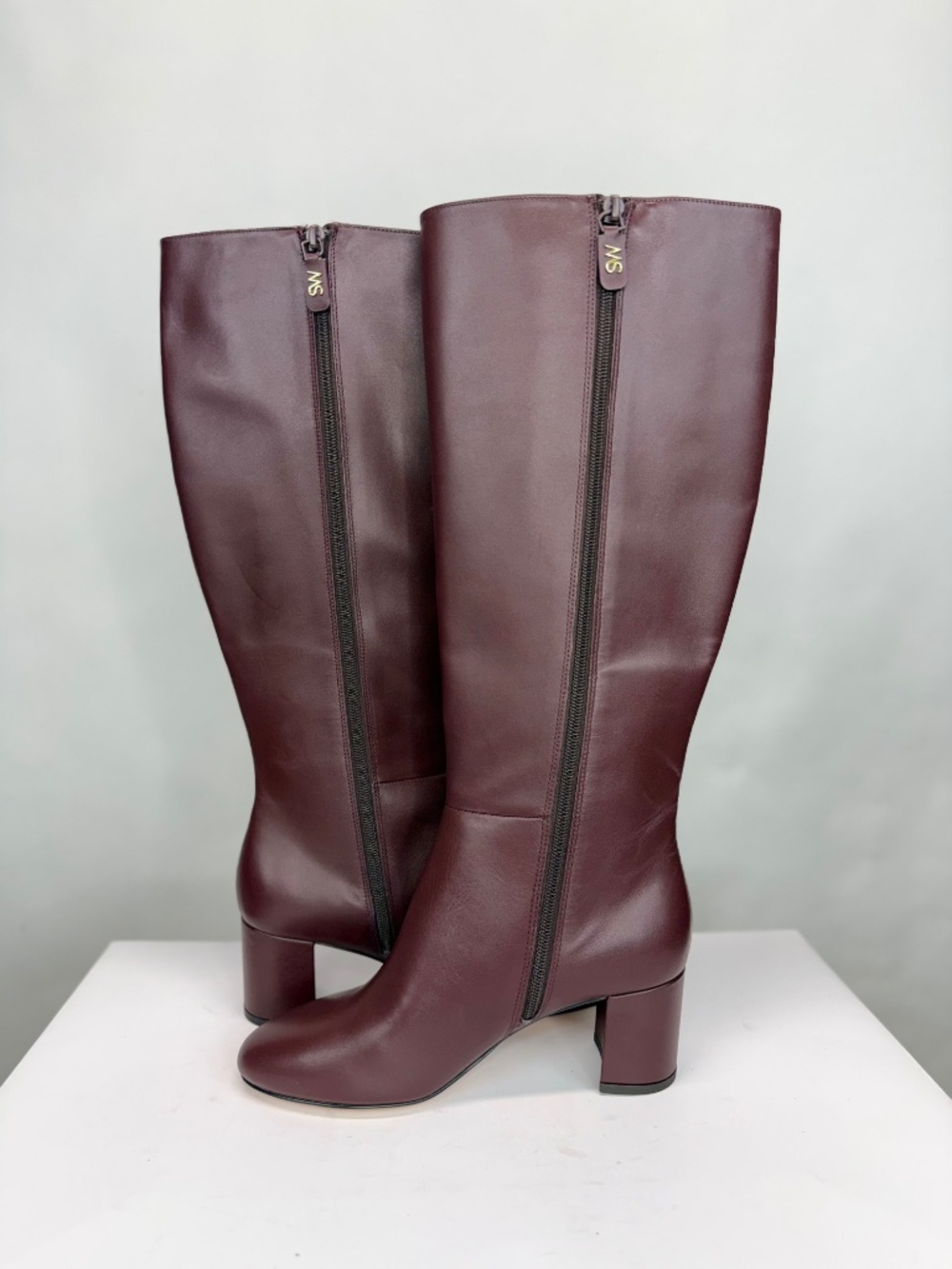 New Stuart Weitzman Celina Zip Leather Knee High Boot Sz 8 - Picture 11 of 16